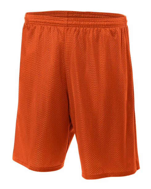A4 Youth 6" Lined Tricot Mesh Short (NB5301), Color 'Athletic Orange'